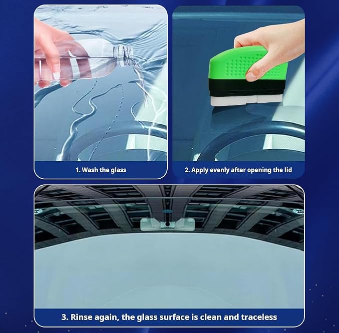 3PCS Car Window Oil Film Cleaning Brush, 2026 Upgrade 2.0 Clear View Glass Cleaner, Auto Glass Oil Film Remover, Anti-Rain & Anti-Fog Protection for Safe Driving, Complete Kit with Brush & Towel