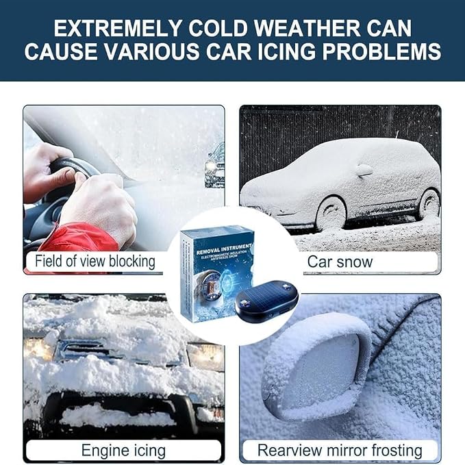 2 PCS Electromagnetic Snow Removal, 2026 New Anti-Freeze Electromagnetic Car Snow Removal Device, Portable Car Windshield and Mirror Defroster, Electromagnetic Wave Anti Freezing Removal Device