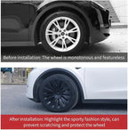 Wheel Cover for Tesla Model Y 4PCS Hubcaps for Tesla Wheel Cover Model Y(2020-2024) 19inch Blade Rim Full Cover Hubcaps Accessories (Blade Style, 19 inch)