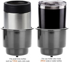 (Set of 4) Amarine-Made Black Recessed Drop in Plastic Cup Drink Can Holder with Drain for Boat Car Marine Rv - Black