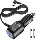 Type C USB Power Cord Cable with Dual Port USB for Car Dashcam Camera Charger Power Cord for Dashcam Supply Radar Detectors,Vehicle Power Charging Cable with Length(11.5ft/350cm)