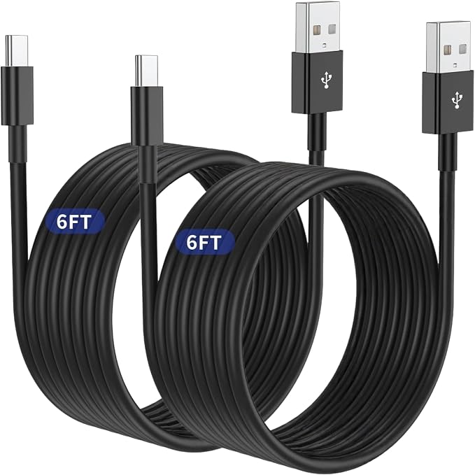 2Pack 6ft Car Carplay Cable for Apple iPhone 16 Pro/16/15 Pro Max/15 Plus/15, Long USB A to USB C Carplay Charger Cord, iPad Pro 12.9/11,10th, Air 5th/ 4th,iPad mini 6th Gen Car Charging Cable 6 Feet