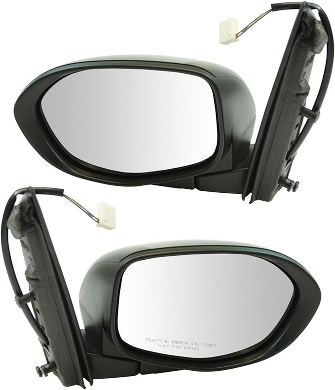 2 Piece Driver and Passenger Side Mirror Assembly Set Electric Adjustment Non-Heated No Memory Textured Compatible with 2014-2017 Honda Odyssey LX HO1320277 HO1321277