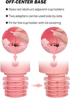 Cup Holder Tray for Car, Car Cup Holder Expander with 360°Rotation Tray, Large Cup Drink Holder Fit for Yeti/Hydro Flask, Detachable Food Tray Table, Pink Car Accessories