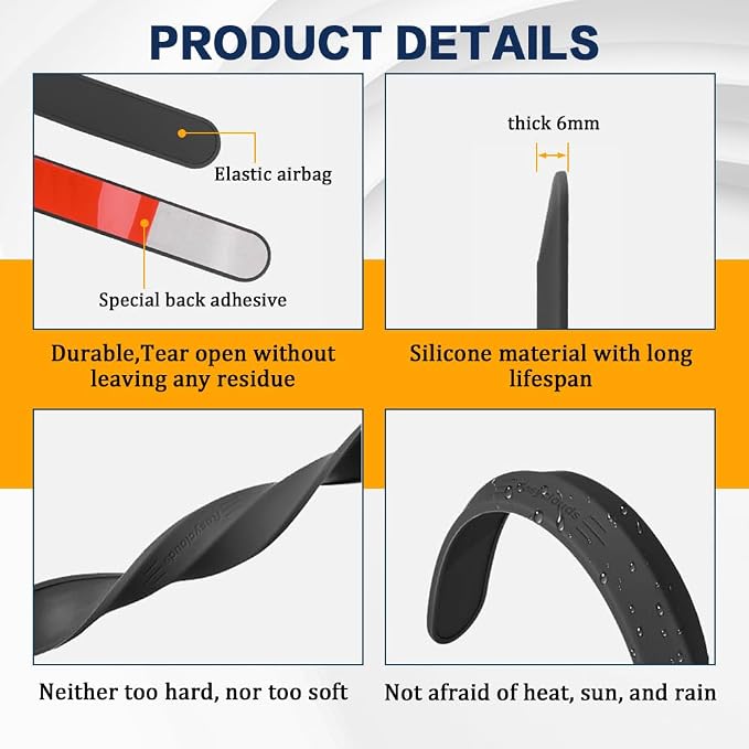 4PCS Silicone Car Door Edge Guard, Car Door Protector, Self Adhesive Crash Scratch Strips Accessories Protector, Auto Accessories Decorative Anti-Collision Strip for Sedans Truck SUV (Black)