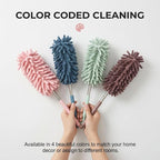 2 PCS Mini Extendable Car Duster Brush,Microfiber Car Duster, Cars Dusters Exterior&Interior Scratch Free, for Cleaning of Vehicle Details, Offices, Windows (Pink)
