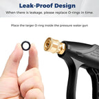 Pressure Washer Gun with Foam Cannon, Industrial Car Wash Foam Gun Kit 1/4 Quick Connector, Adjustable Soap Cannon with 5 Pressure Washer Nozzle Tips, Adapter, 1 Liter