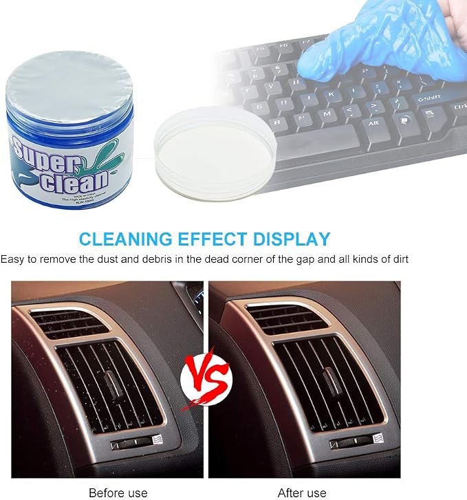 2Pcs Car Cleaning Putty Gel, Universal Car Interior Cleaner Slime, Auto Detailing Tools Accessories