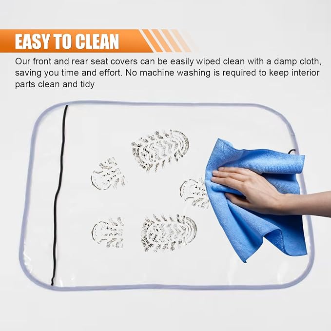 2PCS Car Kick Mats Back Seat Protector for Kids, Universal Anti-Scratch Transparent Auto Seat Back Cover Against Mud, Waterproof Vehicle Backseat Protection Pad for Most SUVs Trucks (Grey)