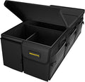 Car Trunk Organizer - 95L Collapsible Trunk Organizer with Lid, Sturdy Car Storage for SUV Auto Truck Van with Adjustable Straps and Non Slip Bottom (Black, XX-Large)