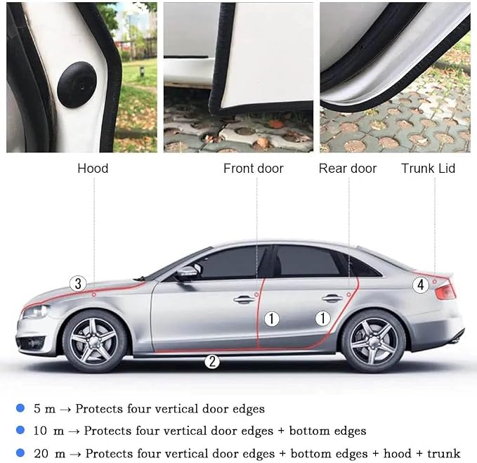Car Door Edge Guards for Ford Expedition III (U3242, Facelift 2014) /2014-2017 | 32Ft(10M) Rubber Door Protector Trim with Built-in Metal Clips, Scratch Resistant Anti-Ding Strip Easy Install