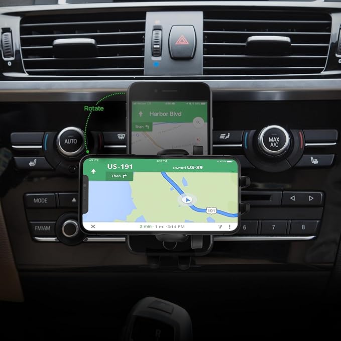 Easy One Touch Signature CD Slot Mount - Universal Car Phone Holder for iPhone, Google, Samsung, Moto, LG, and all other Smartphones