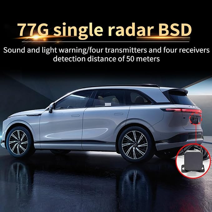 77GHz BSD Blind Spot Monitoring System, BSA BSM BLIS Lane Change Warning LCA Lane Change AssistRCTA Rear Cross Traffic Alert Car Safety Radar Kit for SUV MPV Truck Sedan