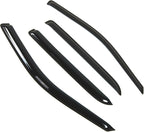 WD2-130RM Dark Smoke 4 Pcs Set Window Visor (Outside Mount) Deflector Rain Guard Compatible with 2009-2016 Dodge Ram 1500 Crew Cab