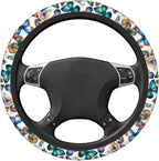 Colorful Butterfly Neoprene Steering Wheel Cover for Men Women Anti-Slip Elastic Steering Wheel Protective Cover 15in Universal Car Accessories Fit Cars, SUVs, Auto
