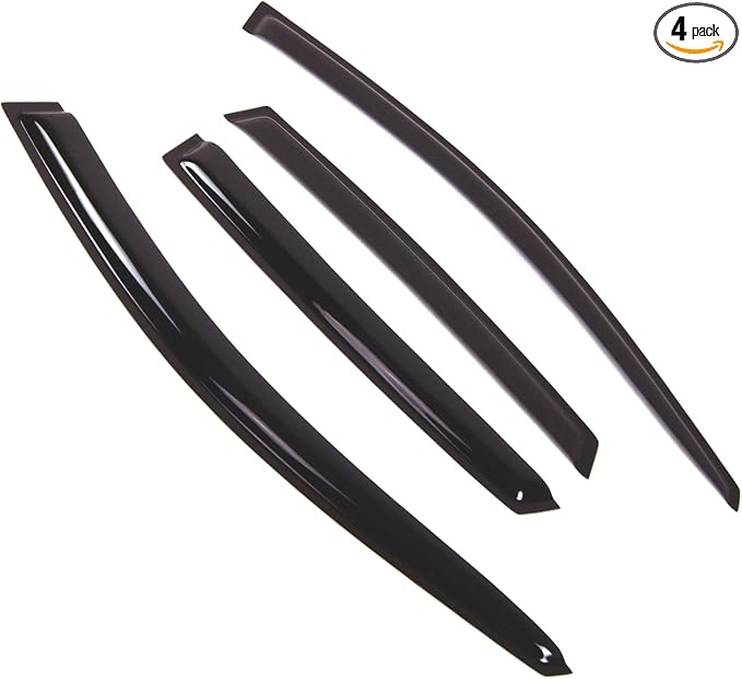 Outside Mount Window Vent Visors Rain Guards Compatible with Subaru Outback Sport 2008-2011 | Side Window Wind Deflectors Rain Shields | Smoke Tinted, 4 Pcs Set, DGWV-522