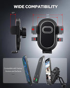 Upgraded Car Phone Holder - 2 in 1 Adjustable Cup Holder Expander Support 360° Degree Rotation - Car Cup Holder Phone Mount Compatible with All Smartphones