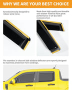 in-Channel Window Rain Guards Fit for Ford Maverick 2022 2023 2024 2025 2026 Rain Guard Extra Durable Window Deflectors Visors Truck Vent Visors Vent Shades Car Accessories