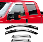 Side Wind Vent Deflector Sun Rain Guards Set for 1999-2006 Chevry Silverado/GMC Sierra 1500/2500/3500,Fits Trucks with Extended Cab,4pcs Outside Mount Style Chrome Window Visor 94044Y