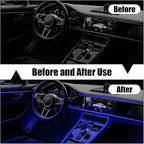 EL Wire Interior Car LED Strip Lights, USB Car Neon Light Strip with Sewing Edge, 16FT Neon Light 5V with Fuse Protection, Electroluminescent Car Indoor Decorations (Blue)