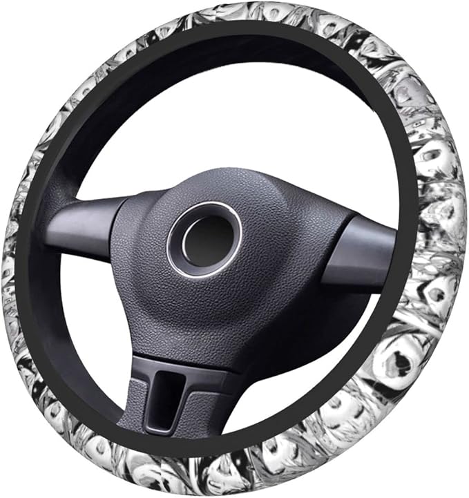 Sexy Lewd Face Anime Steering Wheel Cover Anime Car Accessories for Men Women with Car Coaster, 15 Inch Anti-Slip Car Steering Wheel Covers Universal Fit