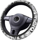 Sexy Lewd Face Anime Steering Wheel Cover Anime Car Accessories for Men Women with Car Coaster, 15 Inch Anti-Slip Car Steering Wheel Covers Universal Fit