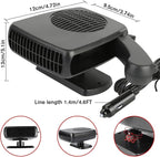 Summer Car Cool Down Fan, 12V 150W 2-in-1 Portable Auto Heating Cooling Fan, Plug-in Cigarette Lighter Vehicle Windshield Defroster for All Vehicles
