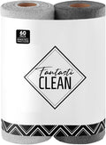 Microfiber Cleaning Cloth Roll -60 Pack, Tear Away Microfiber Towels, 12" x 12", Reusable, Washable, Scratch Free, Ultra Absorbent for All-Around Cleaning Supplies (Grey & DimGrey)