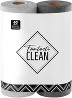 Microfiber Cleaning Cloth Roll -60 Pack, Tear Away Microfiber Towels, 12" x 12", Reusable, Washable, Scratch Free, Ultra Absorbent for All-Around Cleaning Supplies (Grey & DimGrey)