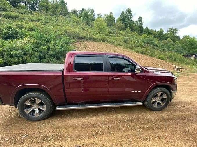 Window Visors Rain Guards for 2019-2026 Ram 1500 Crew Cab | Window Deflectors, Vent Visor, Sun Shades, Window Shields, Dark Smoke, Truck Accessories