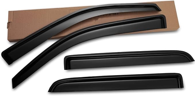 Window Rain Guards for 2009-2014 Ford F150 SuperCrew Cab, Window Vent Wind Deflectors Visors Shades for 09-14 F-150 Crew Cab