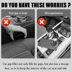 2PCS Upgraded Car Seat Gap Filler,Soft No Drop Seat Guard for Cars with Dual Slot Car Seats Gap Organizer for Storing Items & Filling Gaps,Versatile Between Seats Cars Gaps Filler (Style1)
