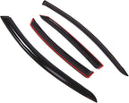 WD2-253 Dark Smoke 4 Pcs Set Window Visor (Outside Mount) Deflector Rain Guard Compatible with 2007-2010 Hyundai Elantra