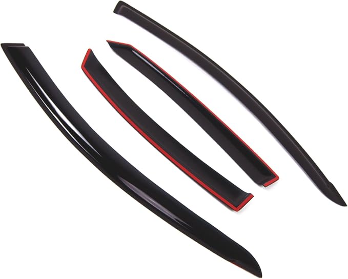 Outside Mount Window Vent Visors Rain Guards Compatible with Hyundai Elantra 2007-2010 | Side Window Wind Deflectors Rain Shields | Smoke Tinted, 4 Pcs Set, DGWV-253