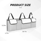 Car Trunk Organizer, Backseat Hanging Large Storage with Adjustable Straps,Waterproof PVC Collapsible Cargo Bag, Car Interior Accessories for Auto SUV MPV (White)