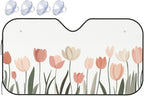 Windshield Sun Shade Tulip Flower Field Car Front Window Sunshade Cover for Truck SUV Blocks UV Rays Automotive Visor Interior Protector 51 x 27.5 inch
