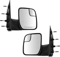 Driver and Passenger Side Mirror Assembly Set Manual Foldaway Textured Compatible with 2010-14 Ford E-150 E-250 2010-14 Ford E-350 Super Duty E-450 Super Duty