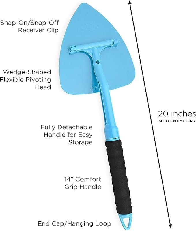 Pro Glass Windshield Cleaner Tool Kit | Extendable 20" Handle, Pivoting Head, 2 Reusable Lint Free Microfibers, Storage Bag, For Auto Windshield, Cars, Trucks, RV's