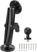 Fish Finder & 1" Ball Mount with Aluminum Long Arm, AMPS Round Plate for RAM Mounts/GPS/Boats/Vehicle, T-Bolt Attachment for Track Systems, Compatible with Humminbird, Raymarine
