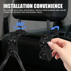 4PCS Bling Car Seat Headrest Hooks, Purse Holder for Car, Vehicle Back Seat Purse Handbag Hanging Holder with Crystal Rhinestone, Diamond Car Rear Seat Organizer for Vehicles (Black)