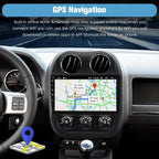 4Core 64GB ROM Car Radio Stereo for Jeep Compass Patriot 2010-2016 10 inch Touch Screen with CarPlay Android Auto Bluetooth 5GWiFi GPS AHD Backup Camera