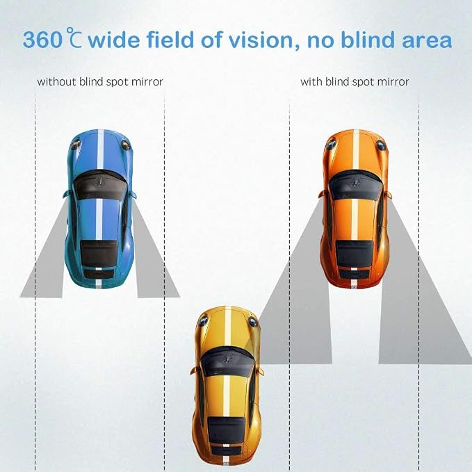 2pcs Blind Spot Mirror, 360 Degree Adjustabe HD Glass, 2" Round HD Glass Convex Rear View Mirror, for any Car, Van, Suv and Trucks.