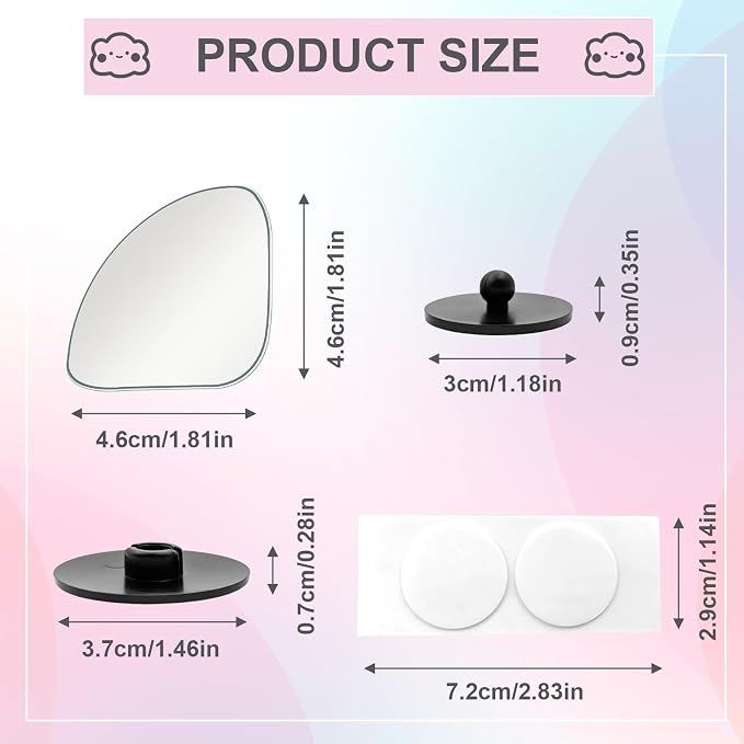2PCS Fan Shaped Car Blind Spot Mirror, HD Frameless Convex Glass Rearview Mirror, Rotatable Wide Angle Vehicle Side Auxiliary Mirror with Strong Adhesive, Universal Fit for Car SUV Truck Silver