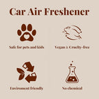 Car Air Freshener - Wood Air Freshener-Teak Amber Cabana Variety Scent Refill - Long Lasting Natural Car Fresheners - Clip Included