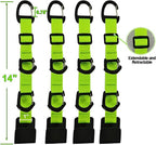 Car Headrest Hooks, Backseat Storage Organizer Hangers, Universal Vehicle Seat Back Hooks, 4 Pack (brightgreen)