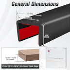 Rubber Edge Trim, Self Adhesive U Channel Edge Trim, Big Size U Shaped Trim, Edge Banding for Plywood, Woods, Shelf, Cabinet, Countertop, Size7/8 inch (22mm), Length 20Ft, Black