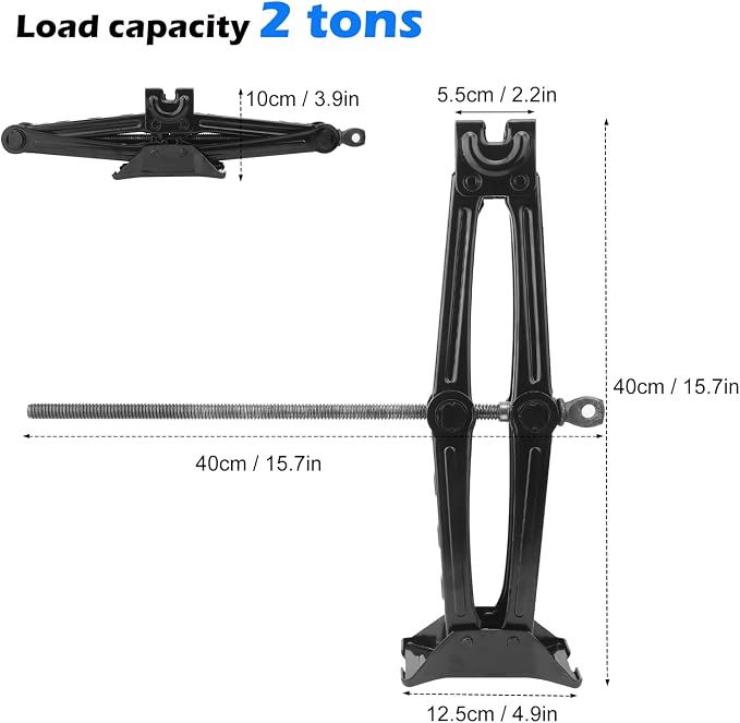 2 Set 2 Ton Scissor Jack for Car, Car Scissor Jack with Hand Crank Portable Repair Tool Rust-Resistant for auto, SUV, Trailer, Station Wagon, by.
