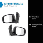 Driver & Passenger Side Mirror Set with Blind Spot Indicator Compatible with 2013-2016 Chrysler Town & Country Dodge Grand Caravan CH1320481 CH1321481