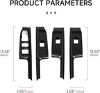 Car Carbon Fiber ABS Window Lift Switch Panel Sticker Cover Interior Trim Decal for 2019-2025 Chevy Silverado | for GMC Sierra 2019-2021 1500 2500 3500 HD Accessories (Crew Cab)