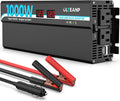 1000W Pure Sine Wave Inverter 12V DC to 120V AC Converter for Car, Truck, Home, Vehicles, Laptop, Car Inverter 12V to 110V with 2 AC Outlets, 2 USB Ports, LCD Display